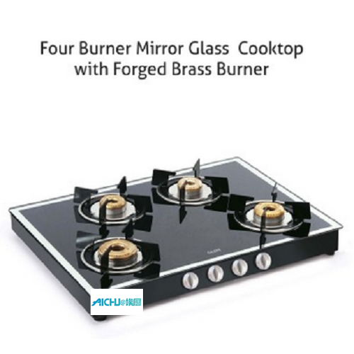 4 Burner Gas Stove Black Mirror Finish