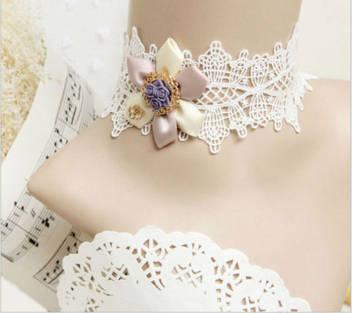 MYLOVE white lace necklace jewelry ball purple flower MLJL-136