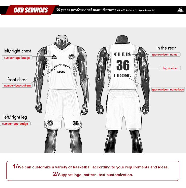 2021 Dernier maillot de basket-ball Design Digital Impression de nouveaux design Uniformes de basket-ball