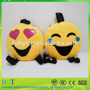 2015 hot sale emoji backpack, custom whatsapp emoji bag, plush emoji toys