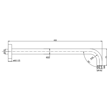 Geborsteld Gun Metal ronde koperen douchearm