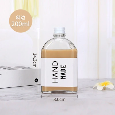 Ins Hot Sale 100ml Square Glass Wine Bottle Beverage Bottledrink Bottle