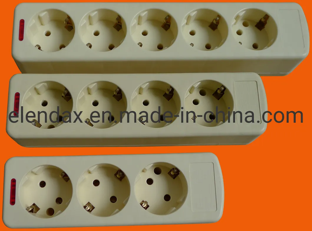 5-позиционная европейская 2-контактная розетка и переключатель удлинителя, 16 А (E9005ES)