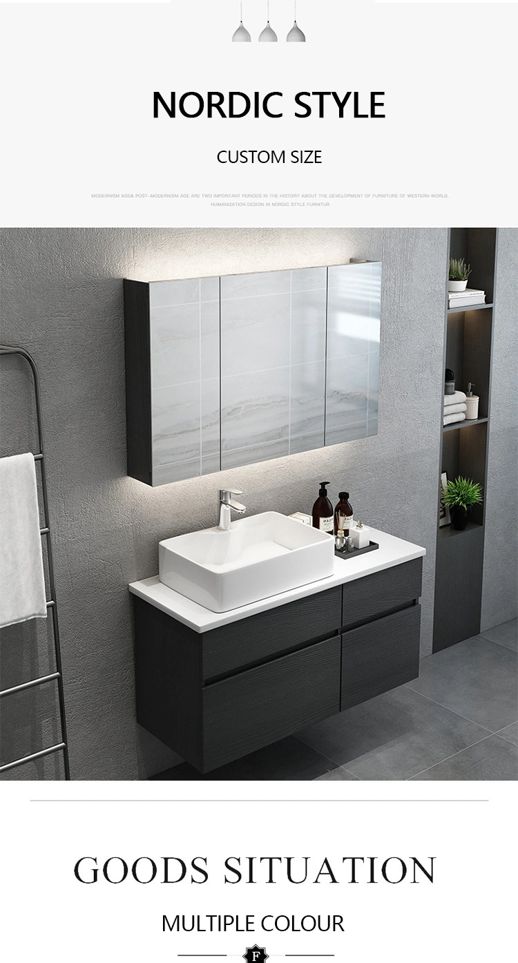 Luxury Style Selections Modern Wall Mounted Wooden Black Bathroom Cabinet