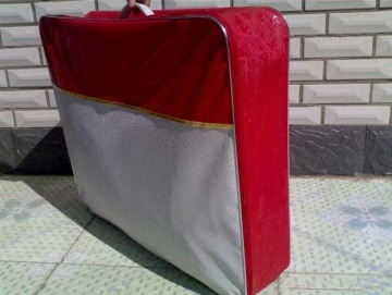 Luxury red colour customized plastic blanket bag