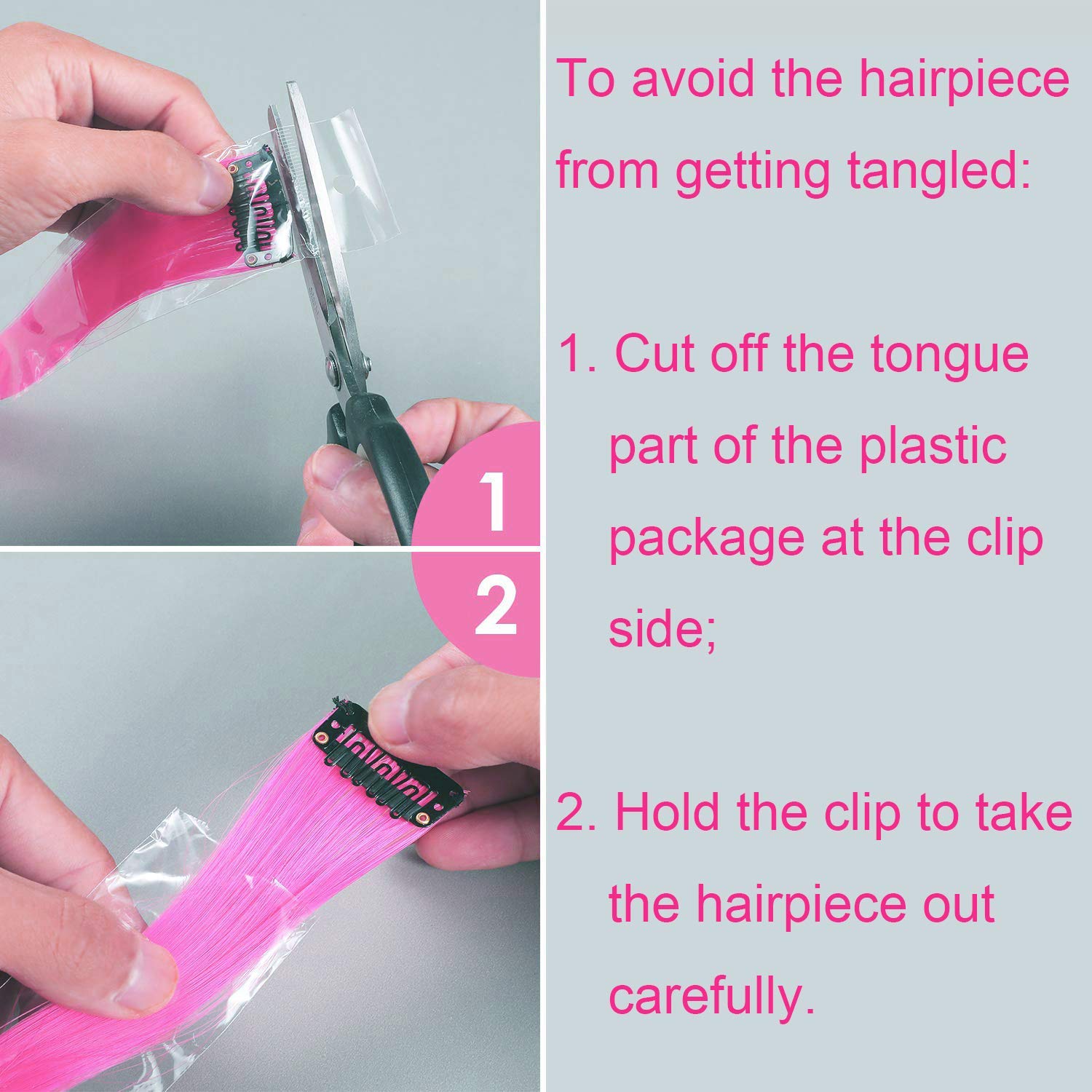 Clip Hair Extensions Clip Ponytail Hair Accessories Party Highlights Streak Straight Synthetic Fiber Hairpieces Blonde Purple