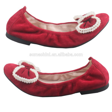 Real leather rollable ballet flats espadrille