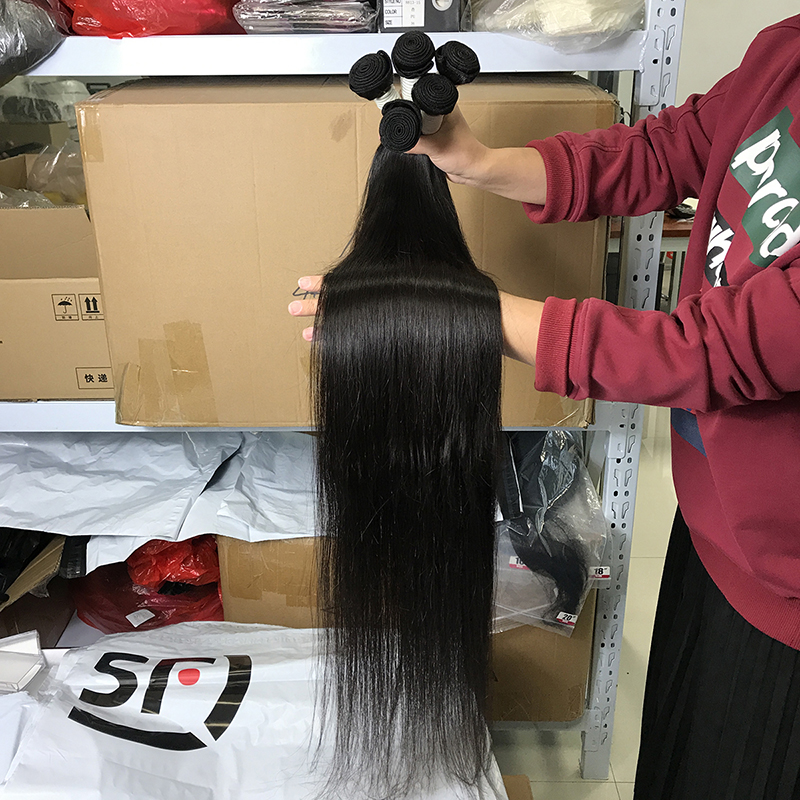 40 inch brazilian human hair raw cambodian hair, 100% virgin 8 to 40 inch human hair, organic remy 40 inch virgin hair