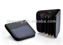 Zipper Leather CD DVD Holder Sleeve