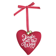 Christmas tree ornaments with "jingle all the way"