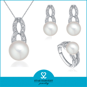 New Design Freshwater Pearl 925 sterling silver jewelry set