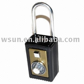 rotary combination lock box for storage keys