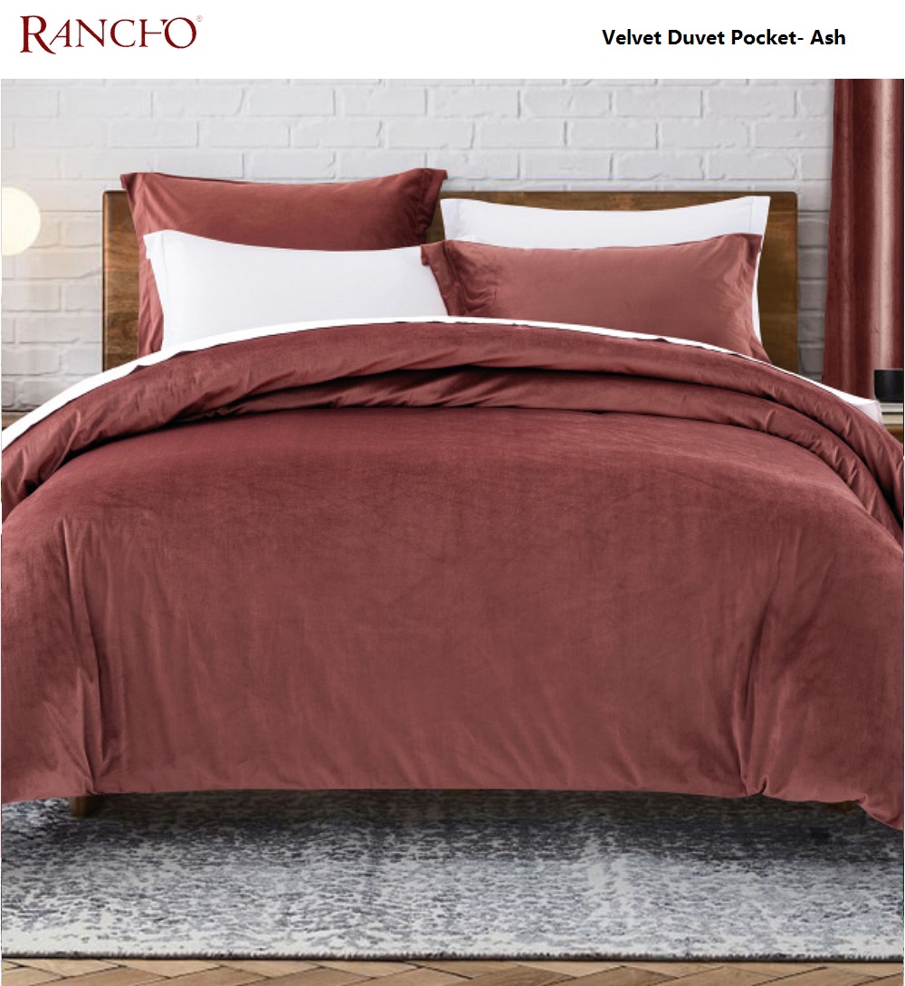 Rancho wholesale OKOTEX Queen Size Velvet fabric thick Duvet Pocket and quilt Cover Set