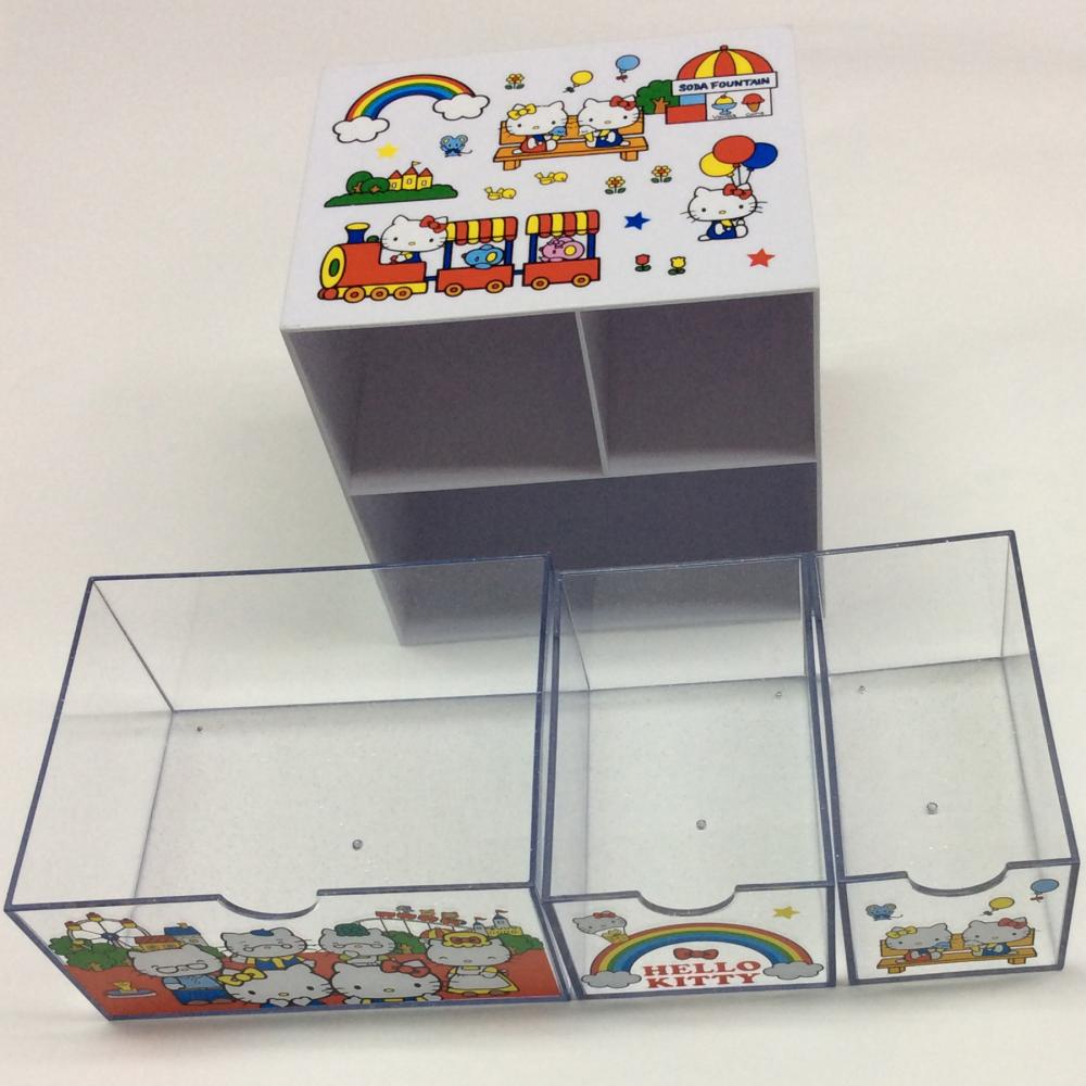 Plastic double-layer storage box with drawer