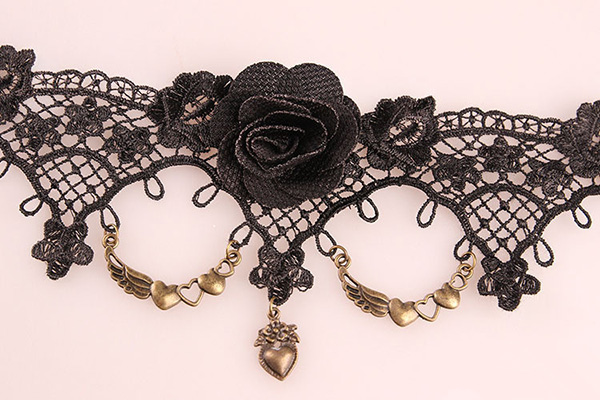 Black Rose Lace Girls Anklet