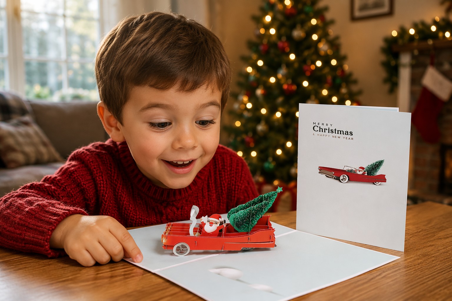 Kartka świąteczna 3D z życzeniami 3D Christmas Greeting Card