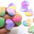 Gradient Pastel Color Glitter Heart Flat Back Resin Cabochons For Scrapbooking DIY Jewelry Craft Decoration