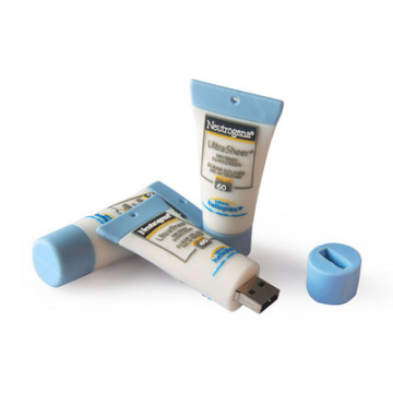 Lecteur de stylo USB en caoutchouc PVC personnalisé en pâte dentifrice
