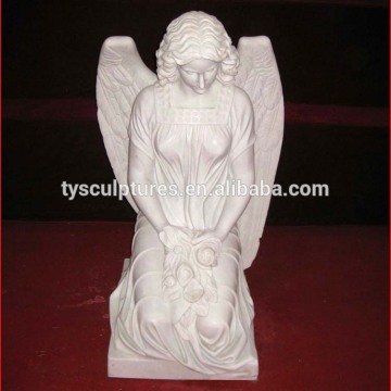 Wholesale life size stone indoor weeping kneeling guardian angel statue