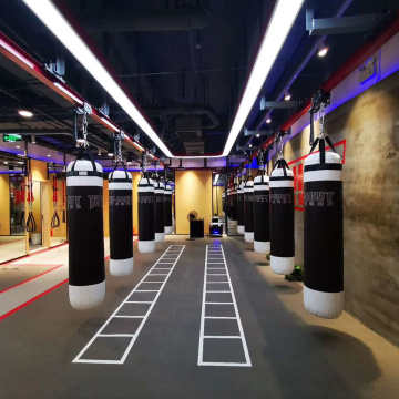 Gym club using rubber mat with PVC flooring