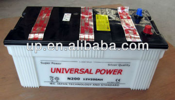 Dry charged car battery12V200AH