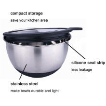 Кухонная силиконовая миска для салата из металла