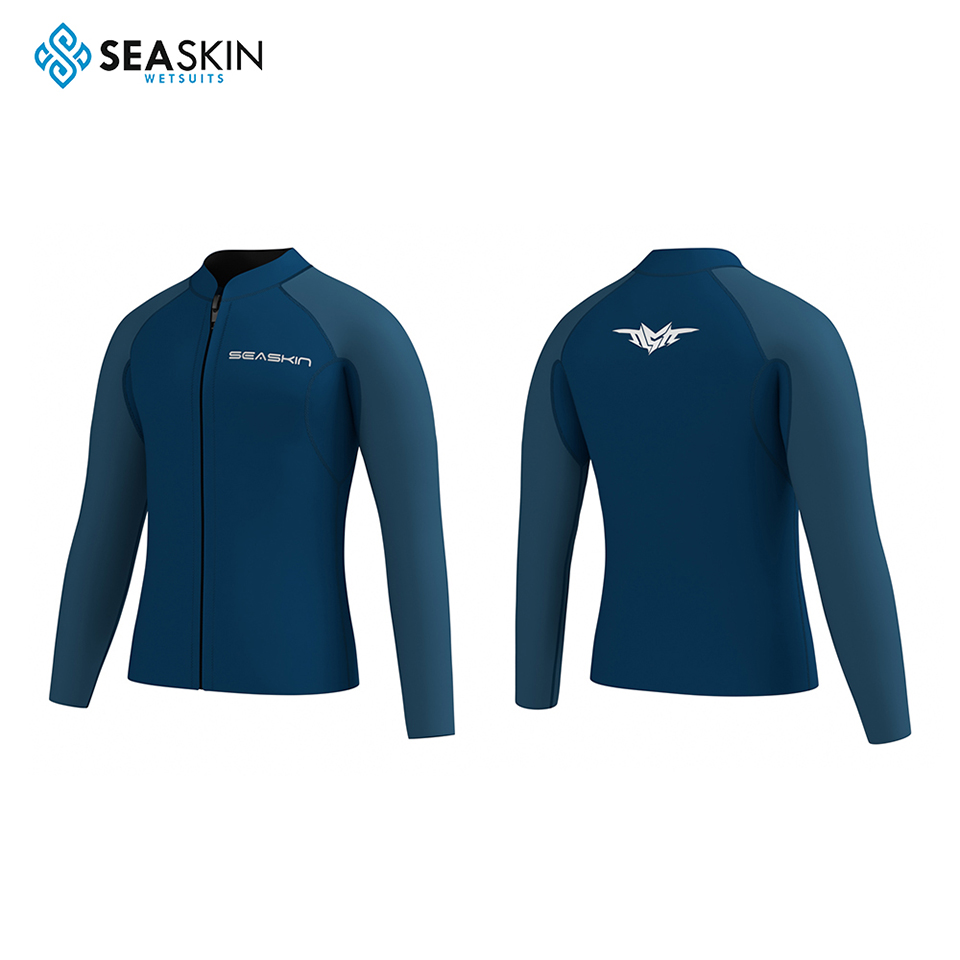 Seaskin 2.5mm Surfing Jacket Lelaki Dada Jaket Dada Depan