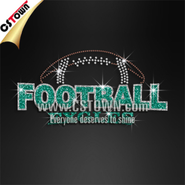 Football words custom rhinestone wholesale transfers for t shirts