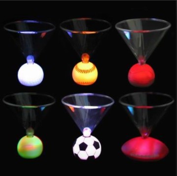 Flashing Martini Cup with Balls' Base, LED Flashing Mug, LED Cup