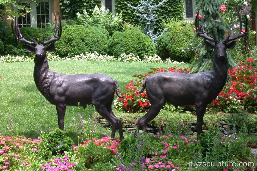 Deerr giardino vita dimensioni bronzo statua