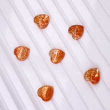 Natural Golden Sunstone Heart Shape Cabochons Loose Gemstone