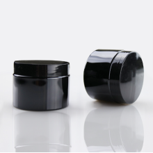 potes de plástico preto fosco para animais de estimação potes de cosméticos