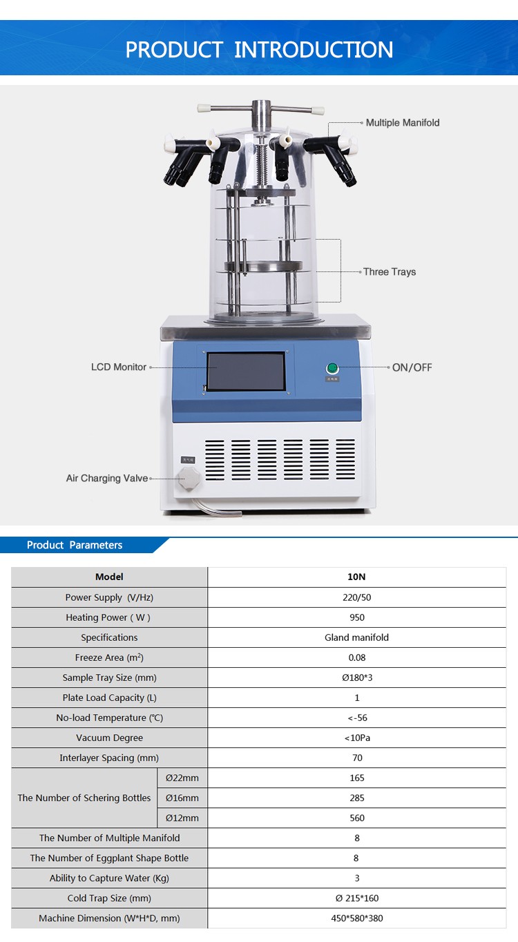 ZZKD Hot Sale Chinese Lab Food Freeze Dryer Machine Equipment With The Lowest Price