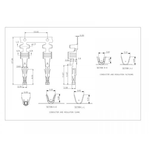 AT5701F-AX 5,70 mm Pitch Crimp Terminal Connector Series