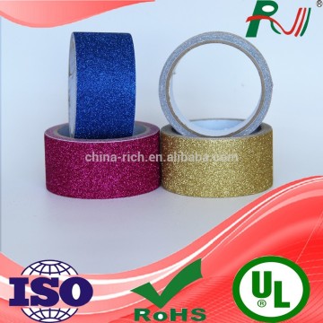 Top quality adhasive custom powder glitter tape for christmas gifts