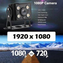 1080p 12V CAR/RV/AUTOLO CAMERA DE CAMIÓN AHD LED WHITE Luz blanca Cámara de visión nocturna a todo color 360 Vigilancia de automóviles Cámara reversa