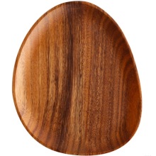 Acacia Wood Dinner Plates - Easy Cleaning, Lightweight, and Unbreakable for Dishes, Snacks, and Desserts
