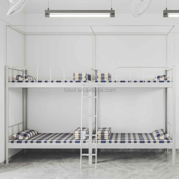 Adult Metal Bunk Bed with Wardrobe and Desk