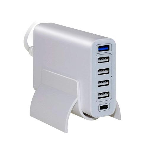 60W 6-port USB PD Jenis-C 3.0 Wall Charger