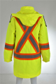 Hi Vis Class 3 Hooded Bomber Winter Safety Jacket Reflekterande Vattentät