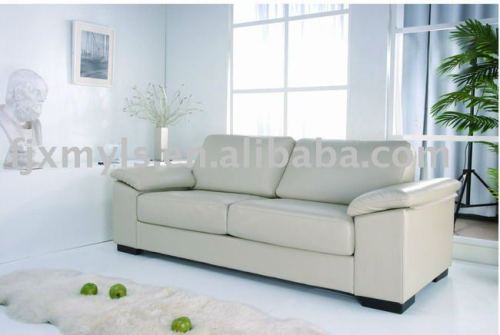 Modern white leather sofa