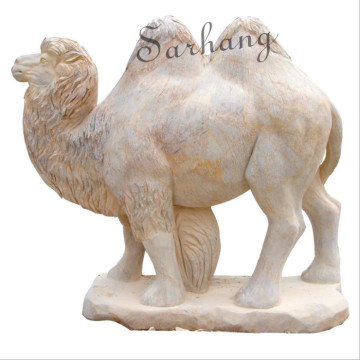 Well Polished Natural Stone Marble Camel Statue