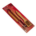 2pcs bamboo BBQ set tongs and cleaning brush