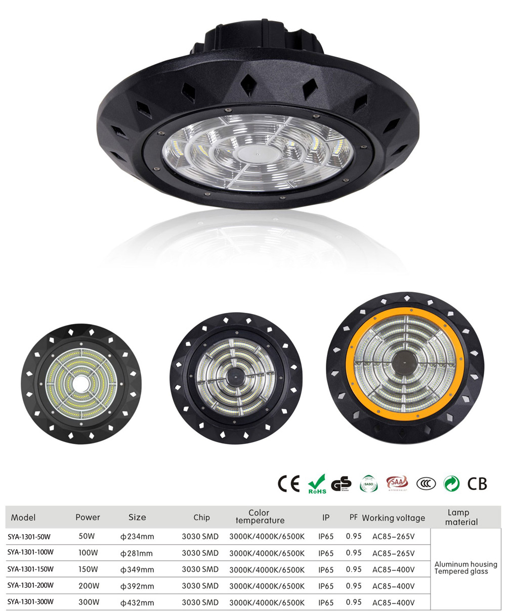 LED high bay light with high transmittance