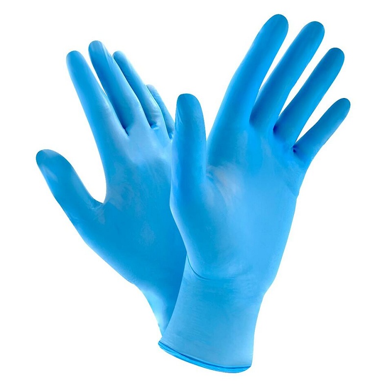 Bez prášku modré neturilné nitrilové rukavice