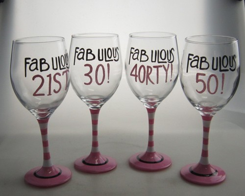 hand painted birthday party glass drinkware wine glasses                        
                                                Quality Choice