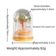 Raw Quartz Crystal Copper Wire Tree in Glass Cove Micro Landscape Ornament(78x53mm)