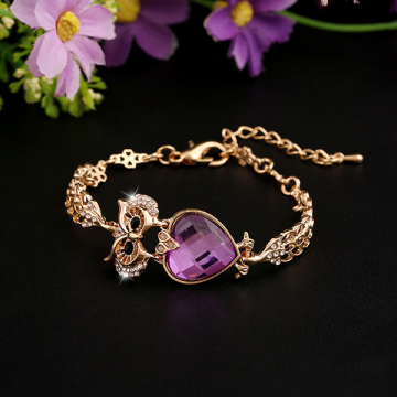 Animal Shaped Crystal Bracelet Owl Bridal Jewellery Bangle