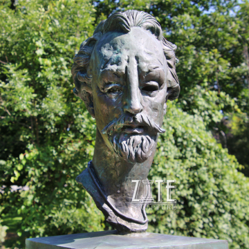 Customized antique outdoor bronze shakespeare bust statue