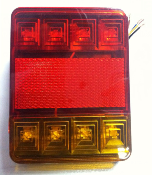 Amber/Red Square LED Rear Combination Lamp for Trailer